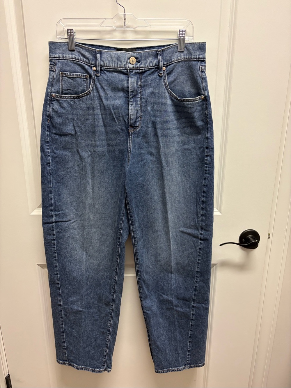 White House Black Market Women's Barrel Leg Jeans - Medium Blue